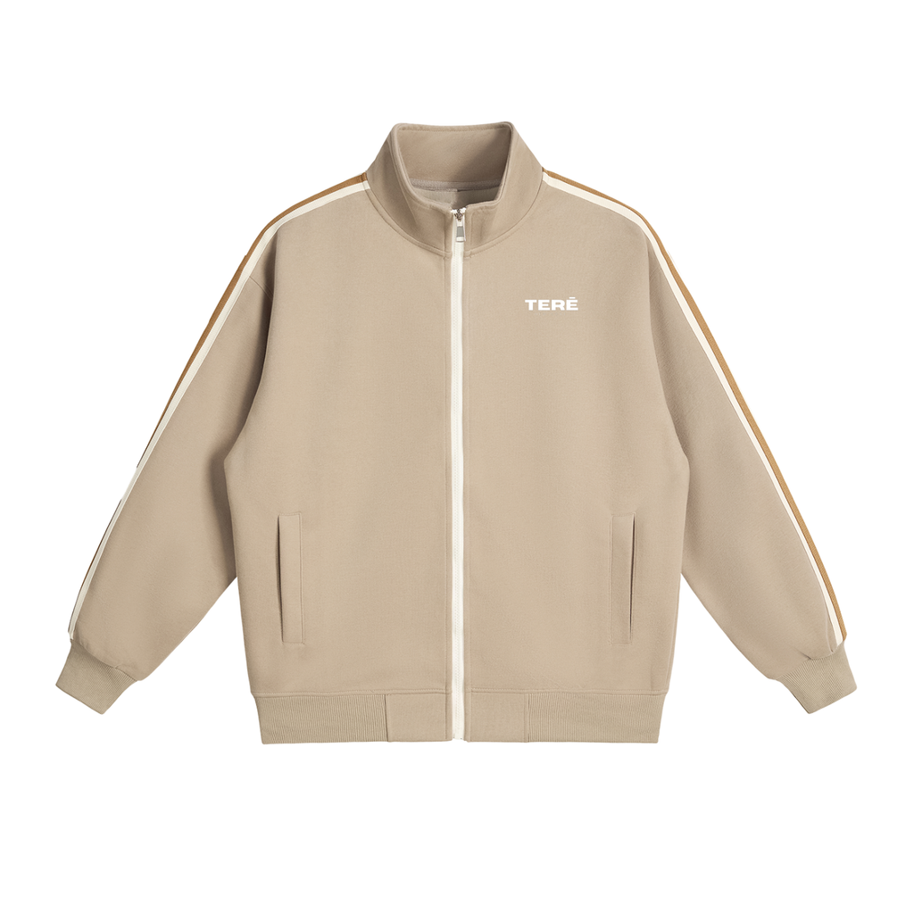 JUST BREATHE Contrast Side-Stripe Stand Collar  Jacket