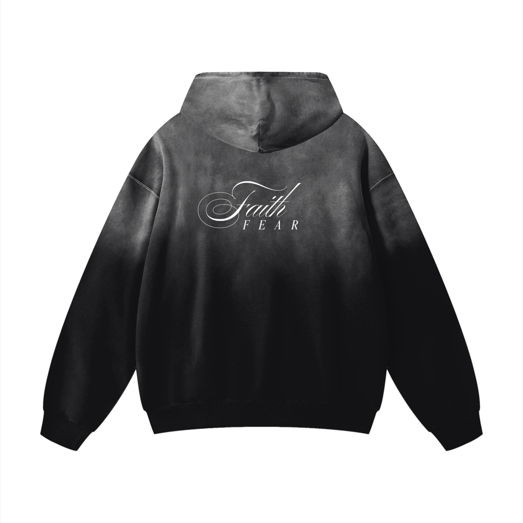 FAITH OVER FEAR Heavyweight Sunfade Oversized Hoodie
