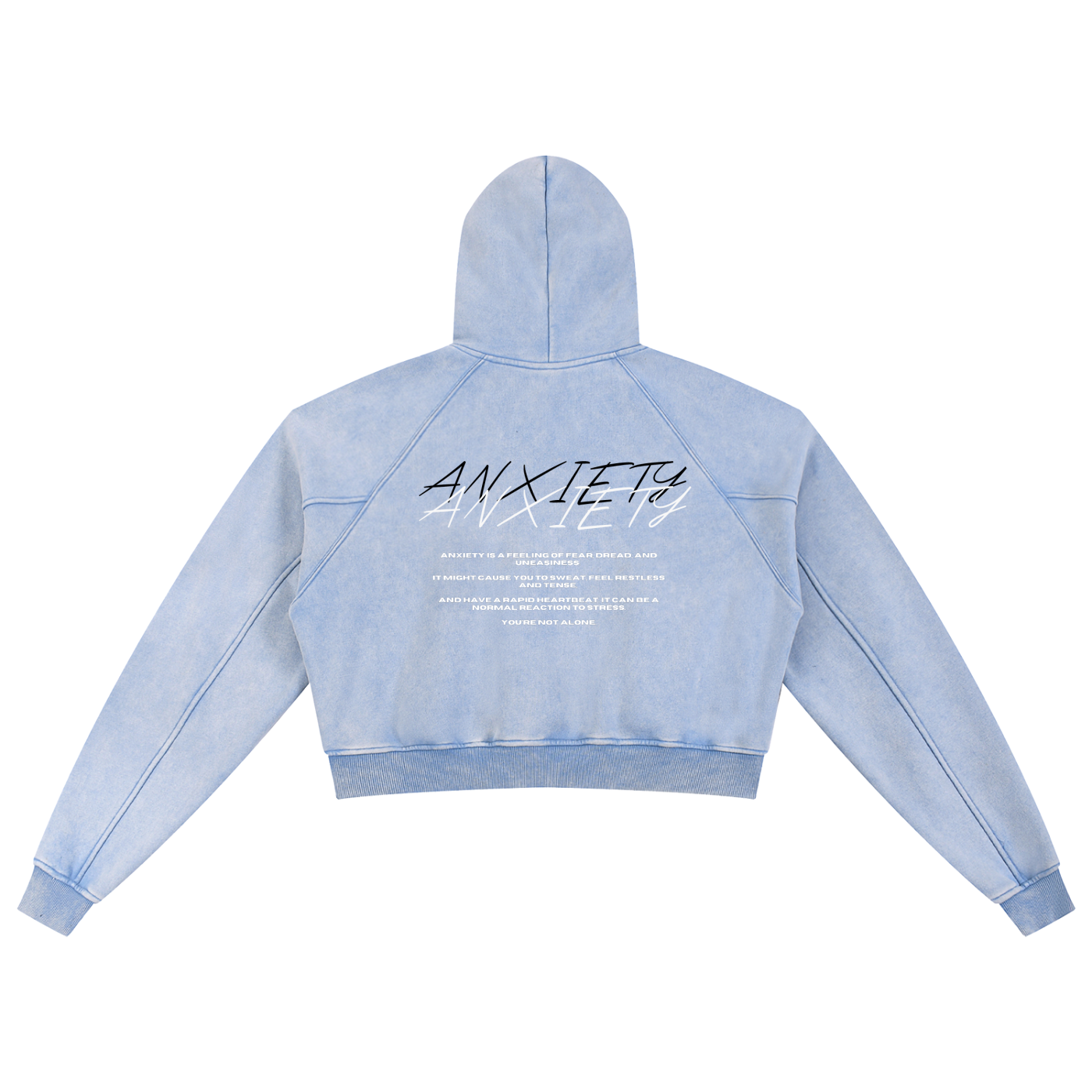 ANXIETY Women's Snow Washed Cropped Hoodie