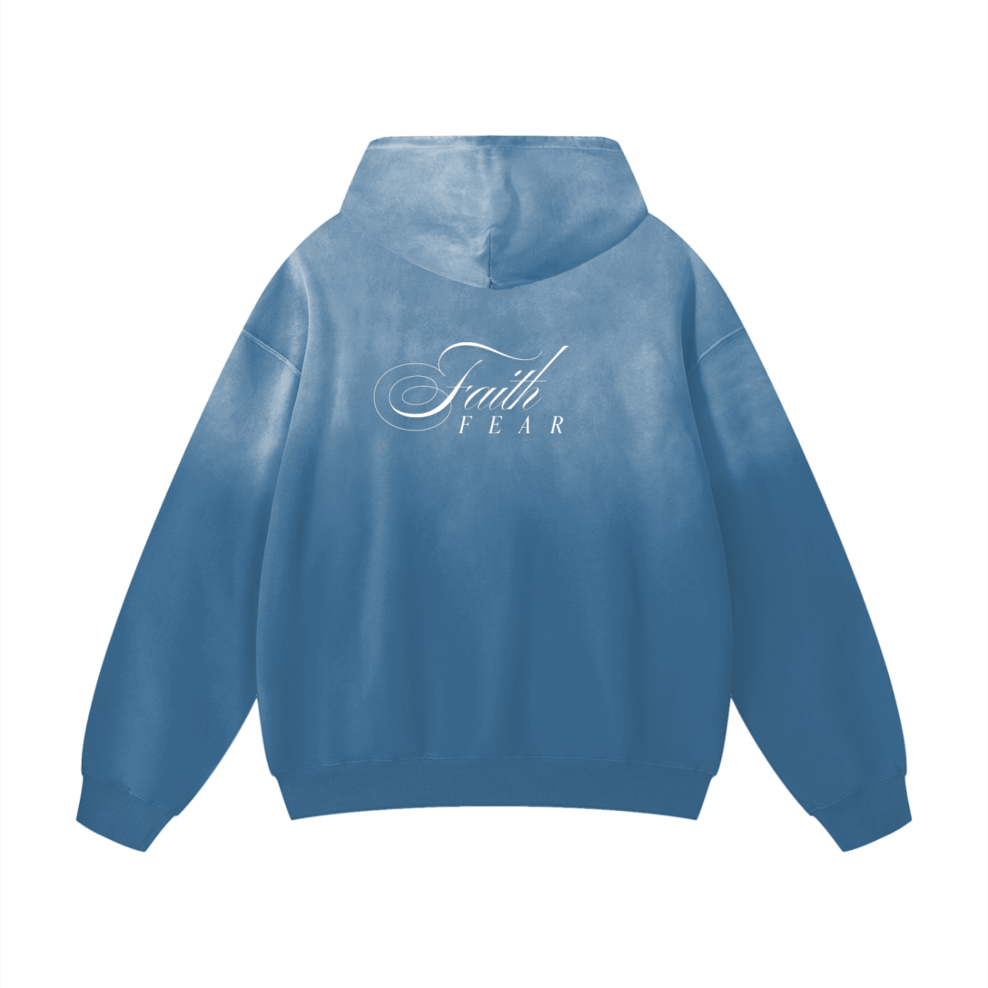 FAITH OVER FEAR Heavyweight Sunfade Oversized Hoodie