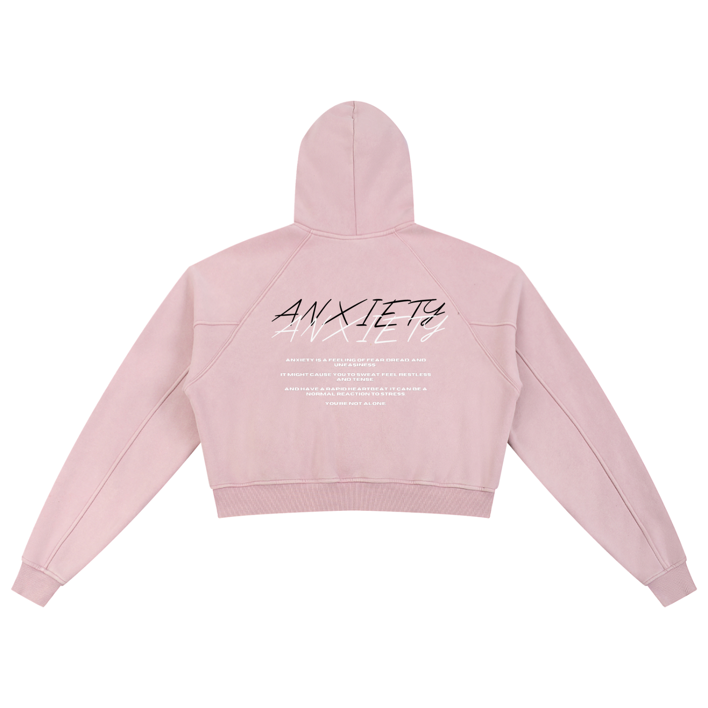 ANXIETY Women's Snow Washed Cropped Hoodie